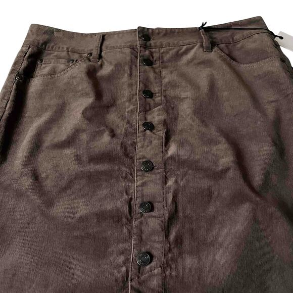 NWT Jag Jeans Women's Hazel Button-Front Pencil Skirt Chocolate Corduroy Size 16 - Picture 3 of 9
